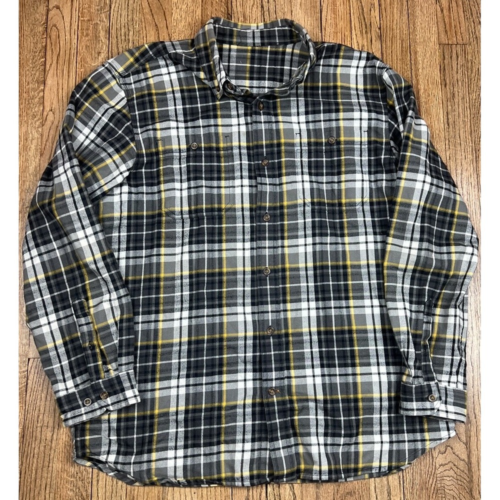 Carhartt Flannel Shirt Rugged Flex Plaid Button Down Outdoor Shirt Men's Size XL